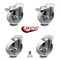 Service Caster 5 Inch Semi Steel Swivel Bolt Hole Caster Set with 2 Total Lock Brake SCC SCC-BHTTL20S515-SSR-2-S-2 - alternate 1